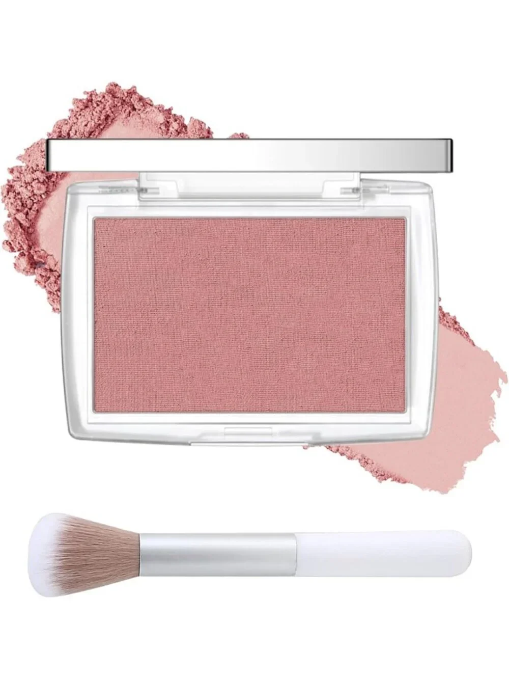 Rosewood Blush Powder Palette for Mature Skin - Flattering Cheek Color & Brush